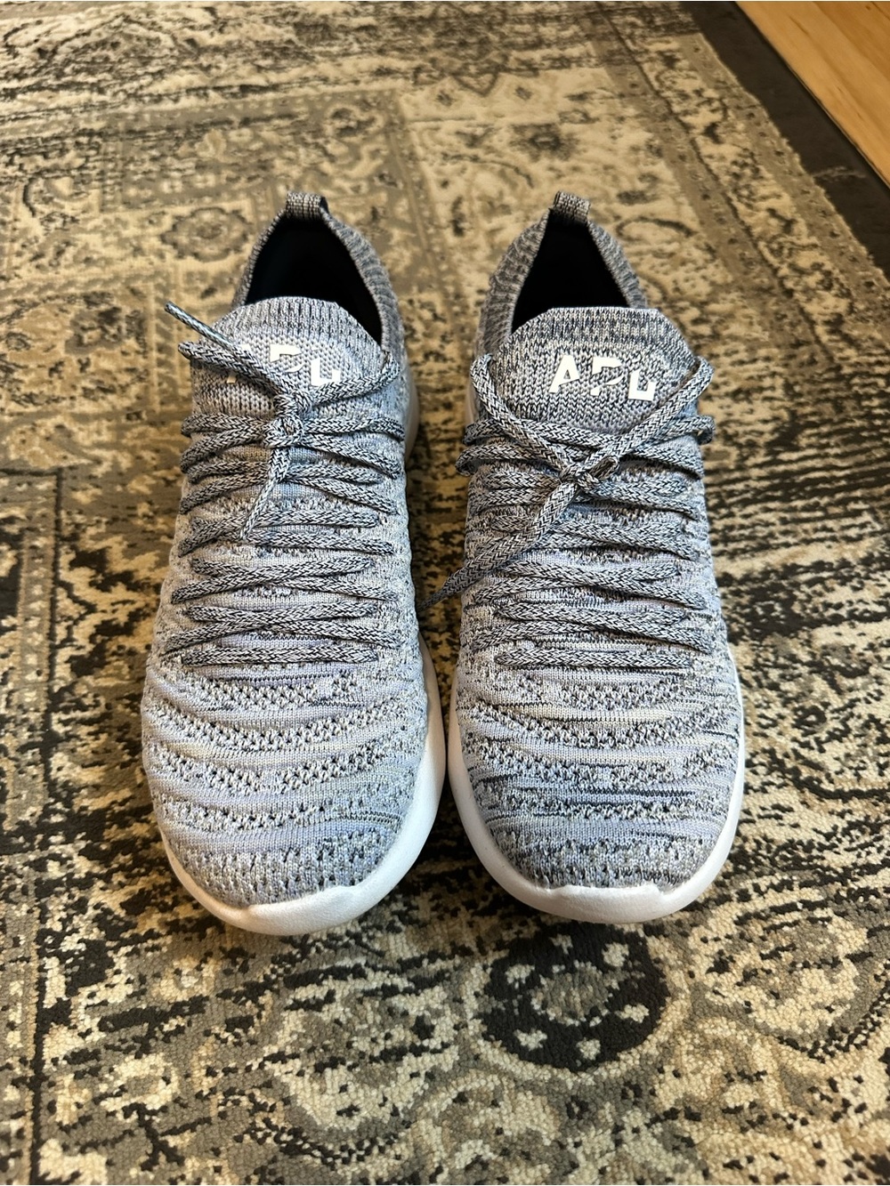 APL Knit Athletic Sneakers in light Blue with white sole Techloom Wave